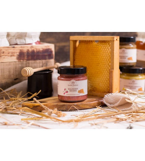 Miód wielokwiatowy z maliną - Malinowy miodek