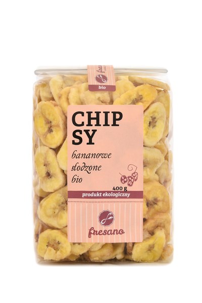 Chipsy Bananowe Słodzone Bio 400 G