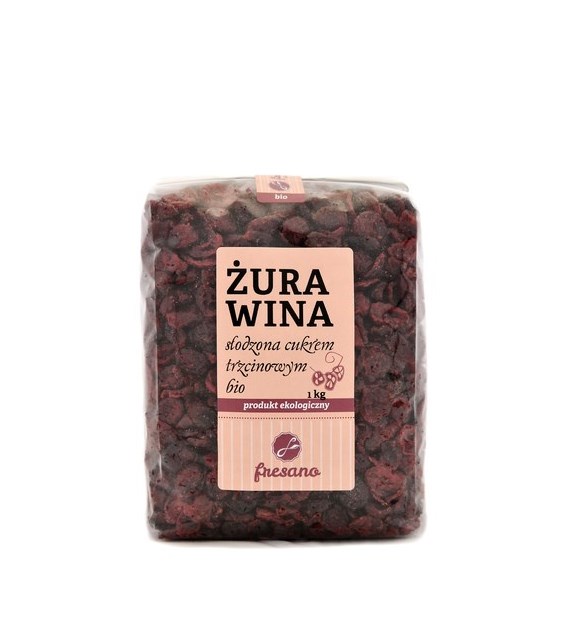 ŻURAWINA SŁODZONA CUKREM TRZCINOWYM BIO 1 kg