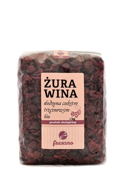 Żurawina Słodzona Cukrem Trzcinowym Bio 1 Kg