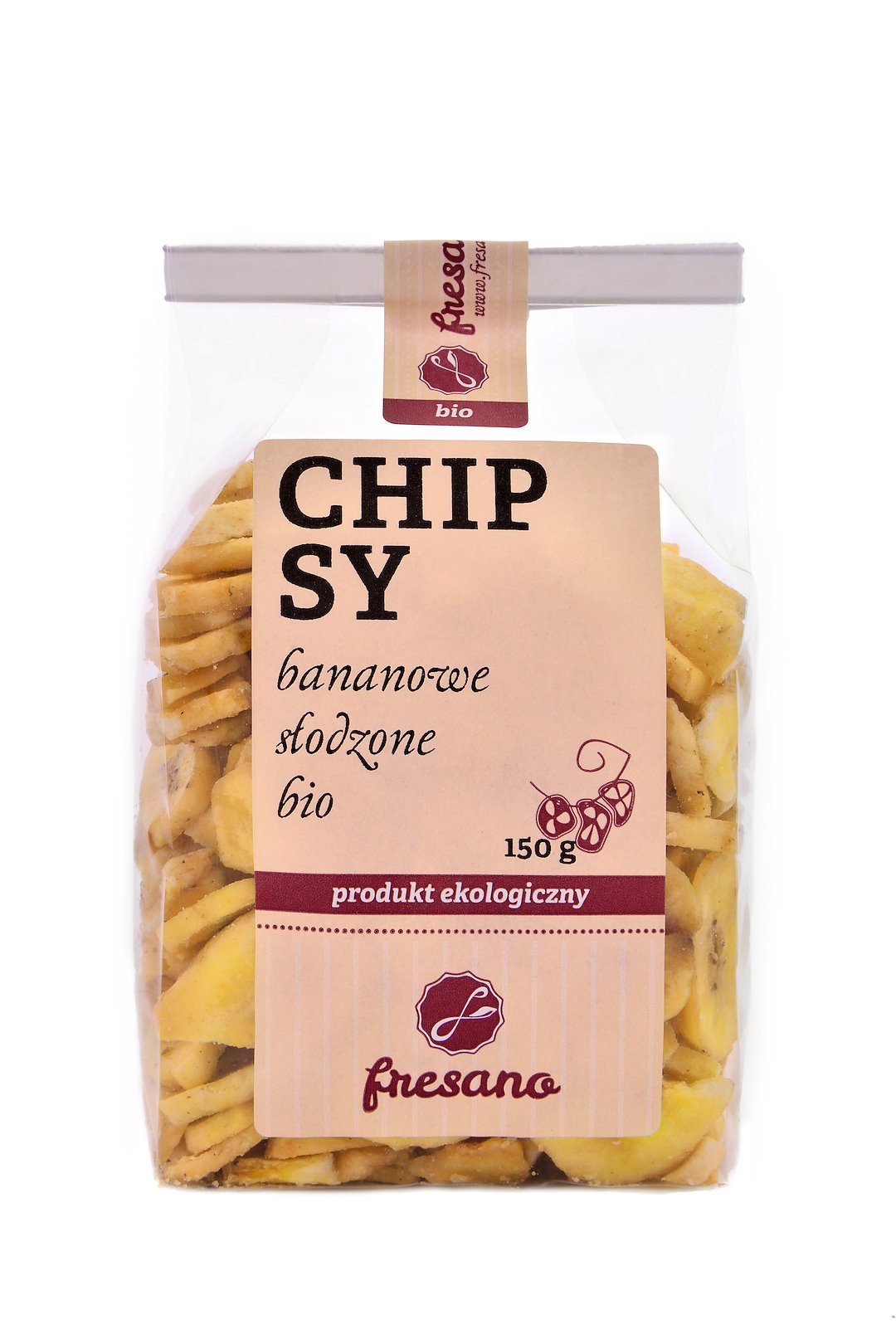 Chipsy Bananowe Słodzone Bio 150 G