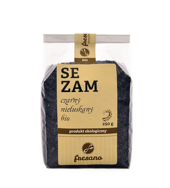 SEZAM CZARNY NIEŁUSKANY BIO 250 g