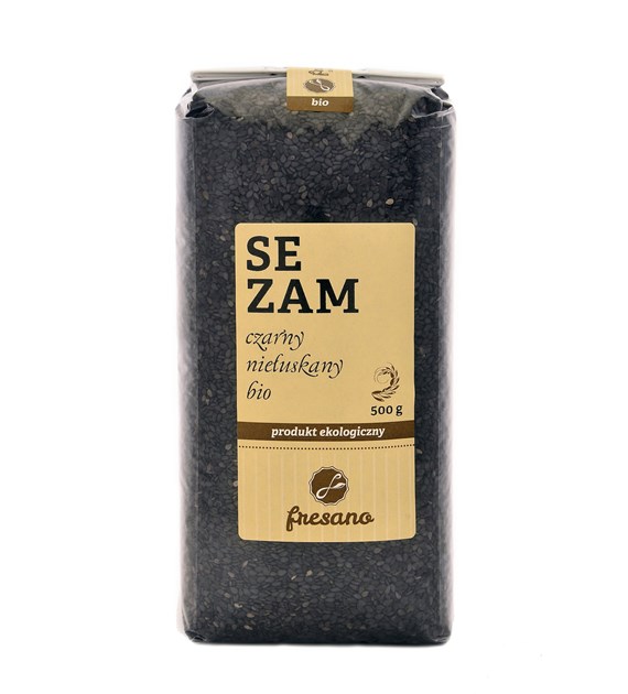 SEZAM CZARNY NIEŁUSKANY BIO 500 g
