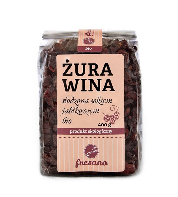 ŻURAWINA SŁODZONA SOKIEM JABŁKOWYM BIO 400 g