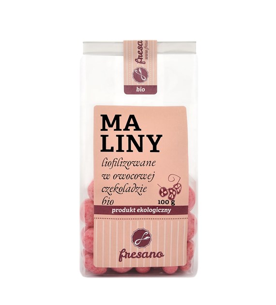 MALINY LIOFILIZOWANE W OWOCOWEJ CZEKOLADZIE BIO 100 g